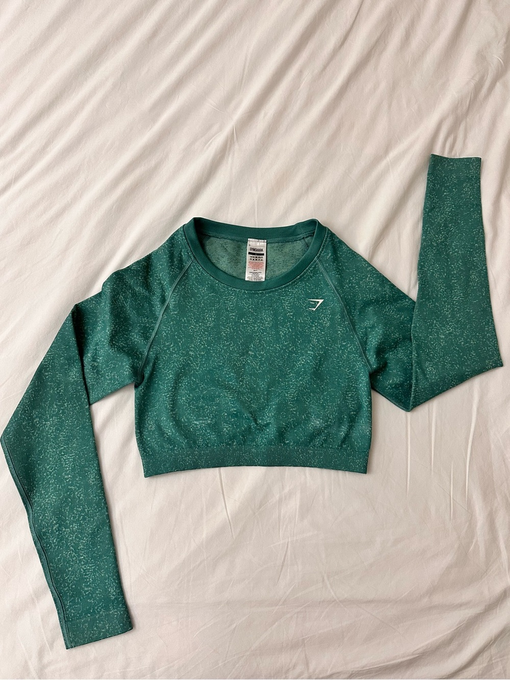 Gymshark Teal Speckled Long Sleeve Crop Top